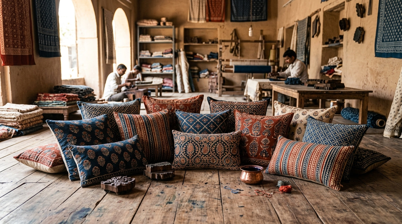 Bagru Cushion Covers