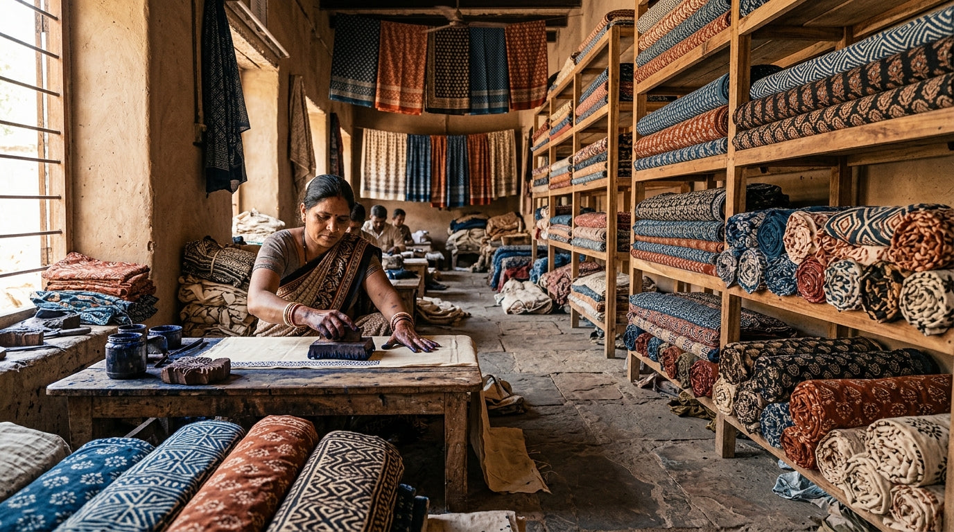 Bagru Printed Fabric