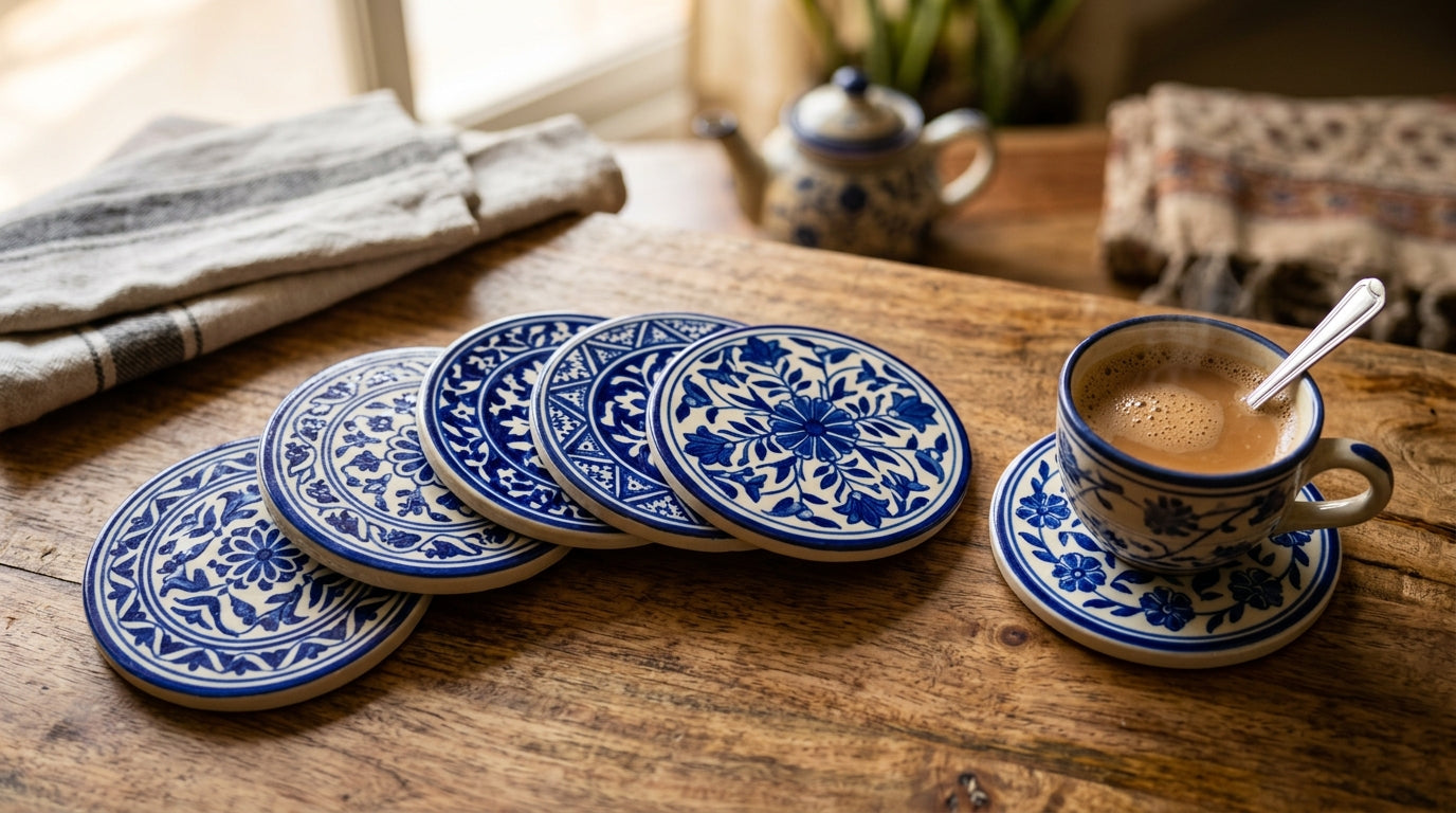Blue Pottery Coasters