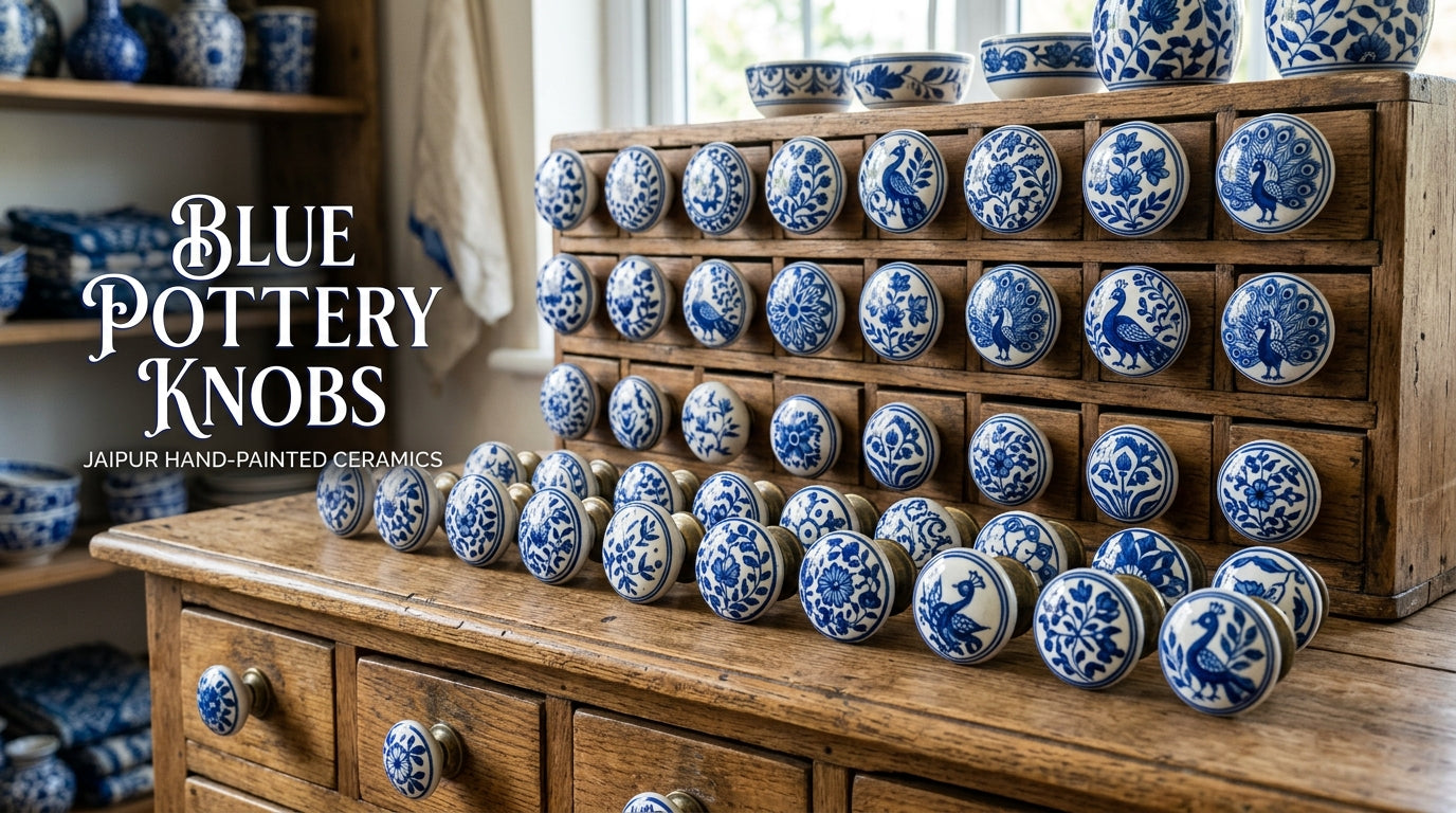 Blue Pottery Knobs