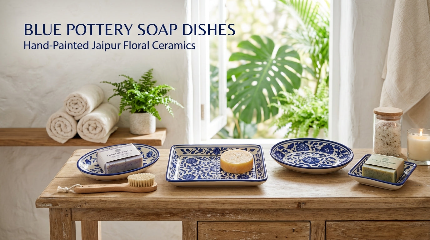 Blue Pottery Soap Dishes
