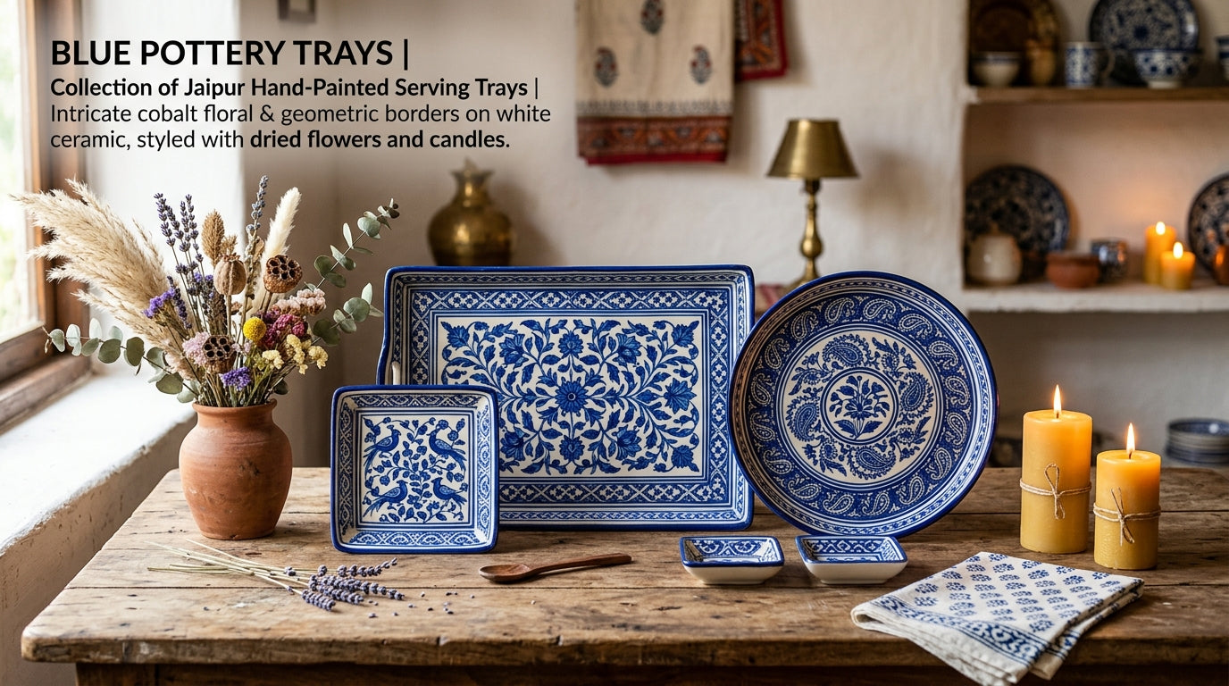 Blue Pottery Trays