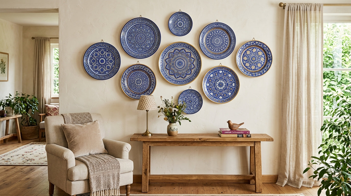 Blue Pottery Wall Plates