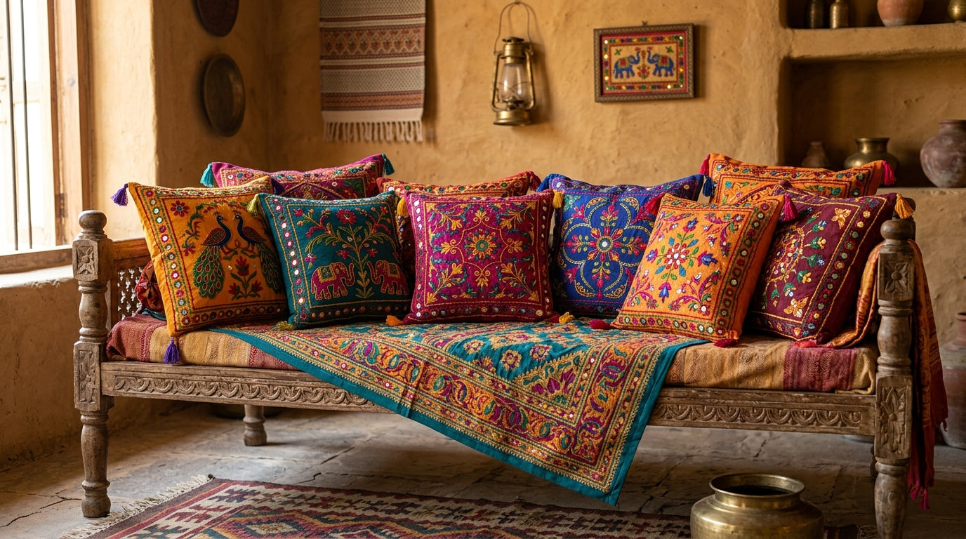 Embroidered Cushion Covers