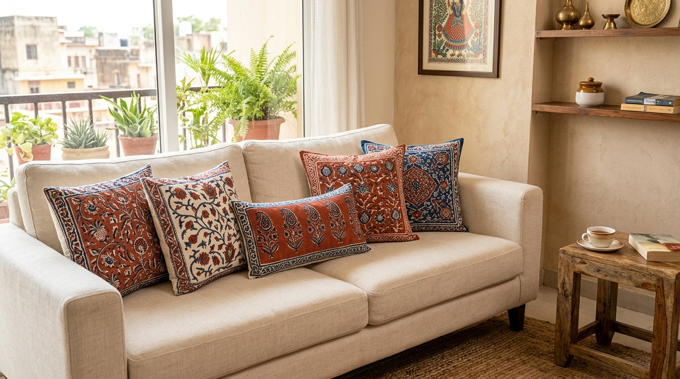 Sanganeri Cushion Covers
